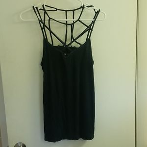 American Eagle Cage Neckline Ribbed Tank